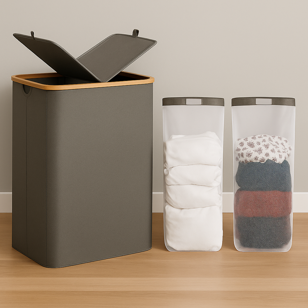Opvouwbare Bamboe Wasmand 100L / 140L- Stijlvol, Duurzaam en Ruimtebesparend