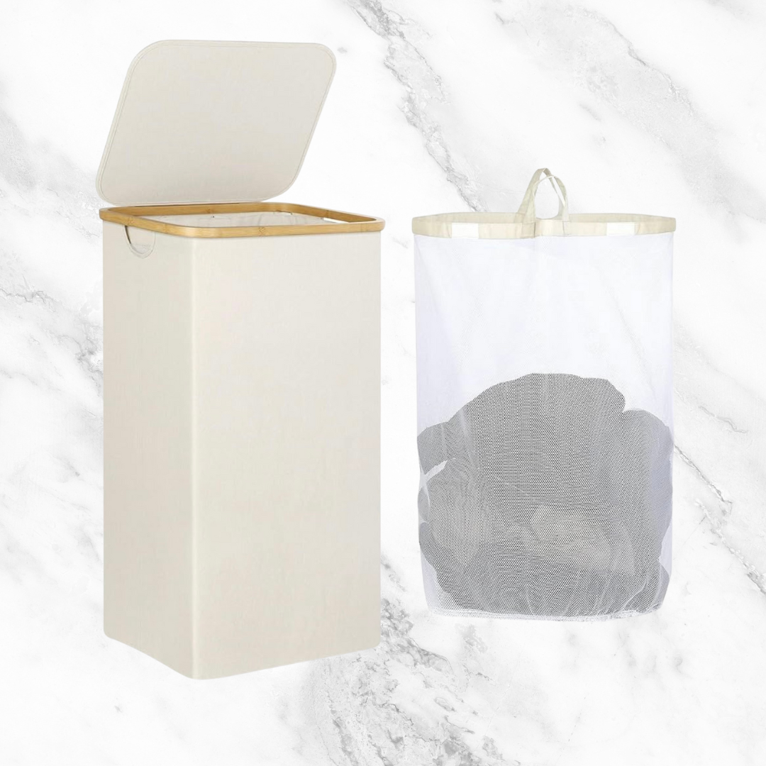 Opvouwbare Bamboe Wasmand 100L / 140L- Stijlvol, Duurzaam en Ruimtebesparend