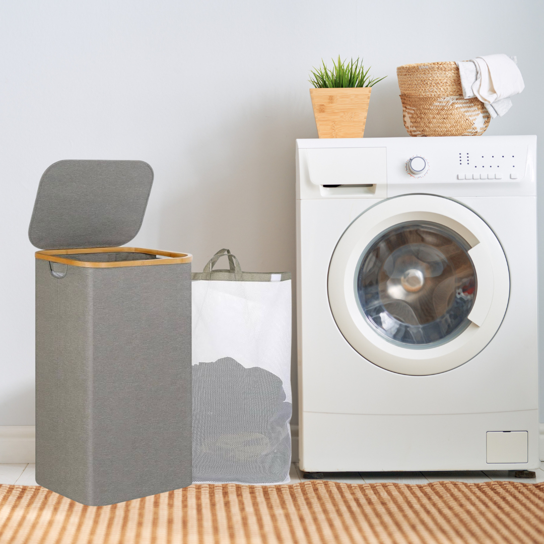 Opvouwbare Bamboe Wasmand 100L / 140L- Stijlvol, Duurzaam en Ruimtebesparend