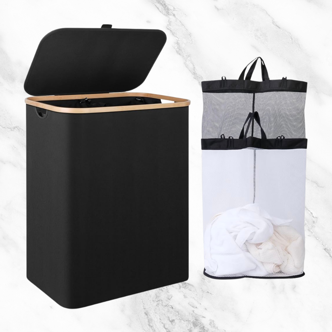 Opvouwbare Bamboe Wasmand 100L / 140L- Stijlvol, Duurzaam en Ruimtebesparend