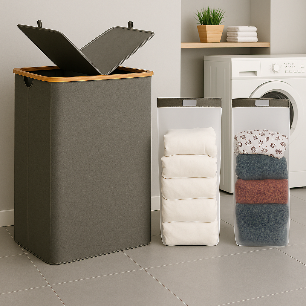 Opvouwbare Bamboe Wasmand 100L / 140L- Stijlvol, Duurzaam en Ruimtebesparend