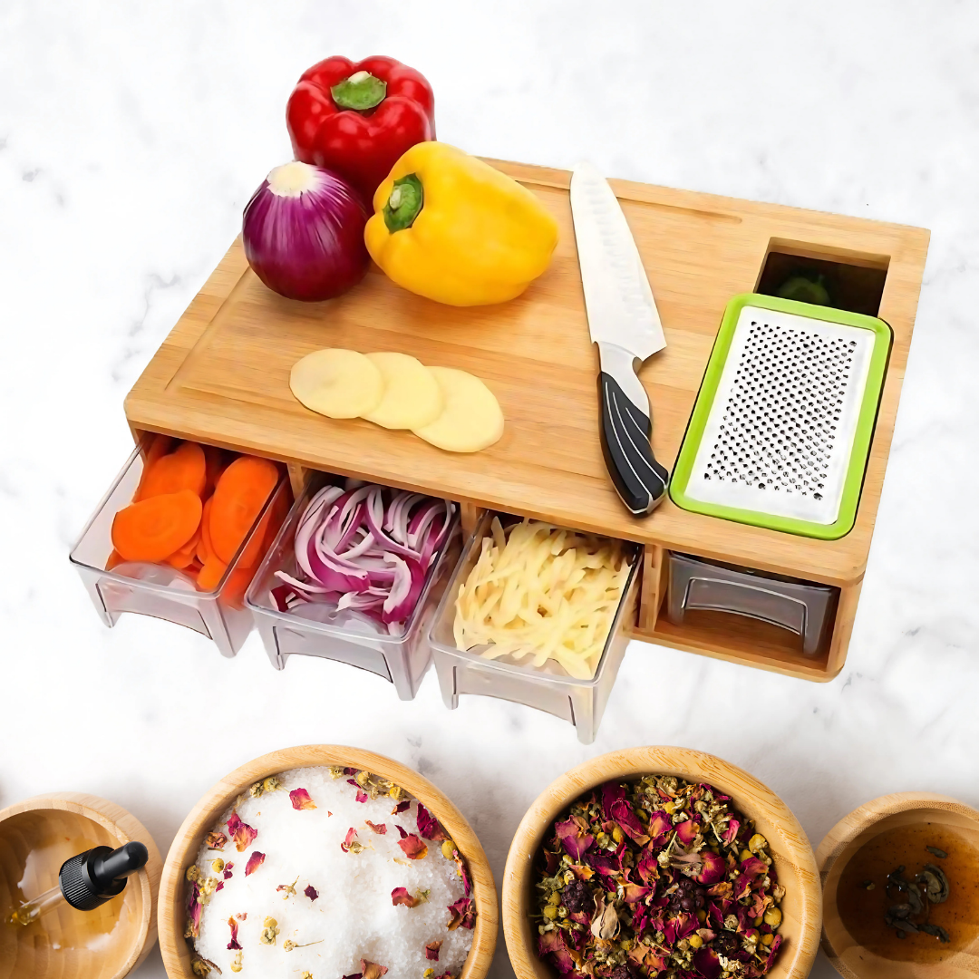 Bamboe Snijplank Met Opvangladen