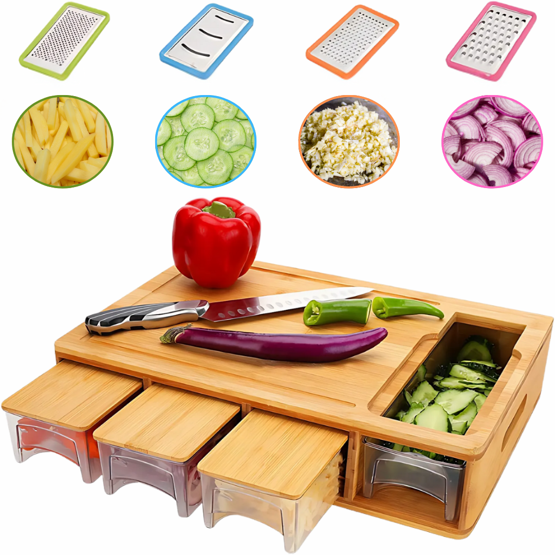 Bamboe Snijplank Met Opvangladen