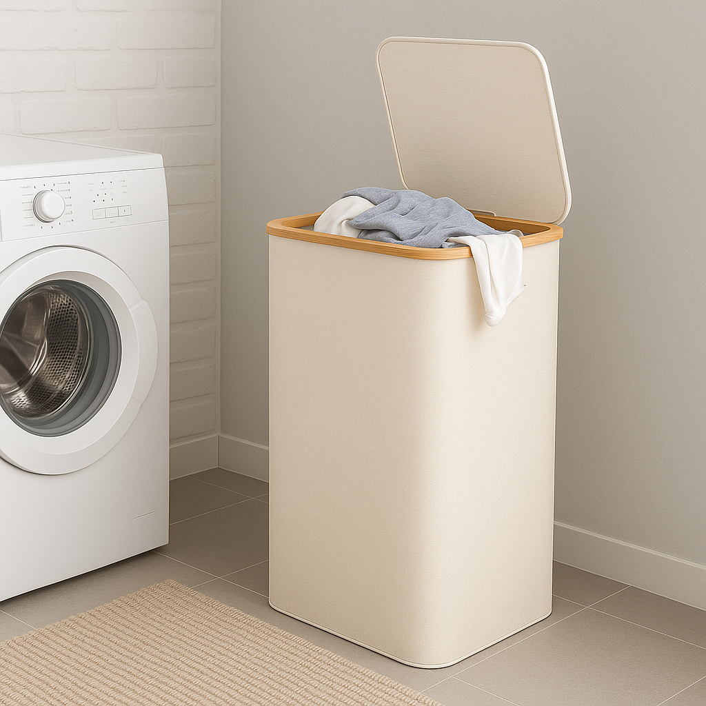 Opvouwbare Bamboe Wasmand 100L / 140L- Stijlvol, Duurzaam en Ruimtebesparend