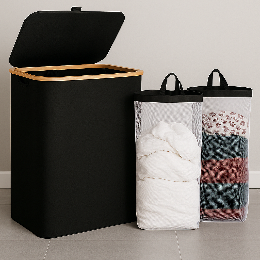 Opvouwbare Bamboe Wasmand 100L / 140L- Stijlvol, Duurzaam en Ruimtebesparend