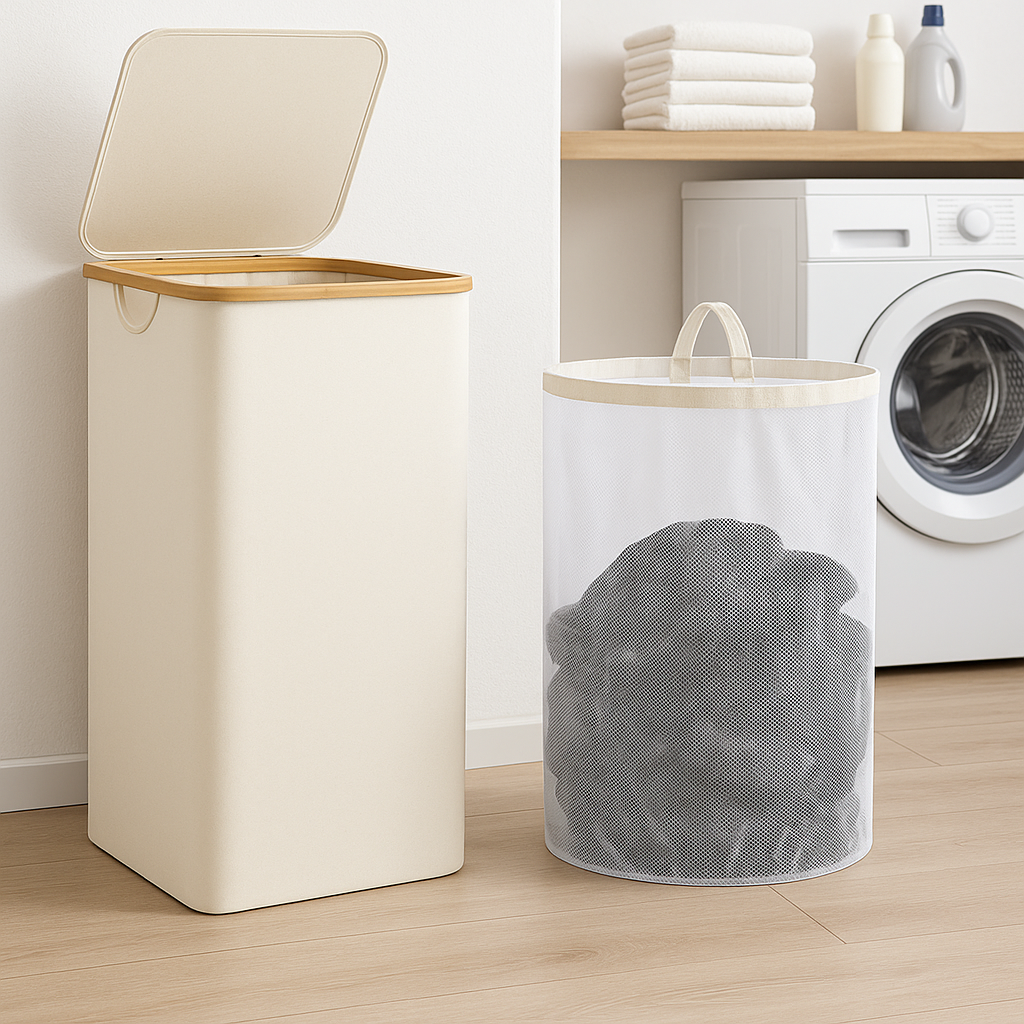 Opvouwbare Bamboe Wasmand 100L / 140L- Stijlvol, Duurzaam en Ruimtebesparend